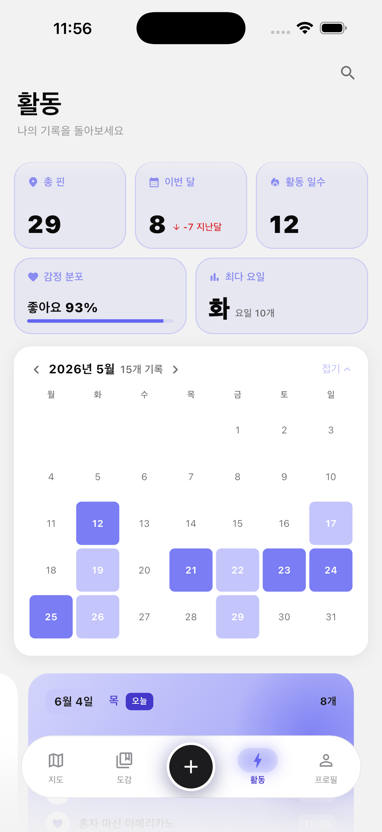 활동 히트맵